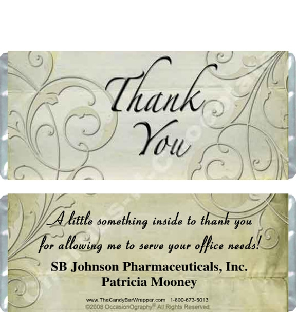 Paisley Thank You Candy Wrappers Sample