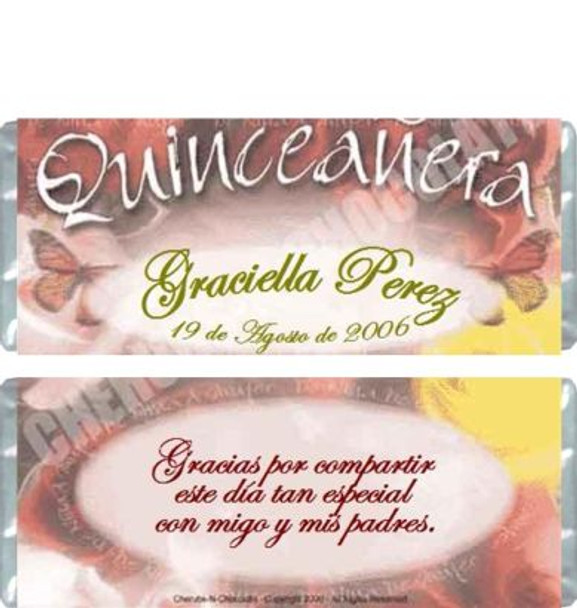 Quinceanera Personalized Candy Bars