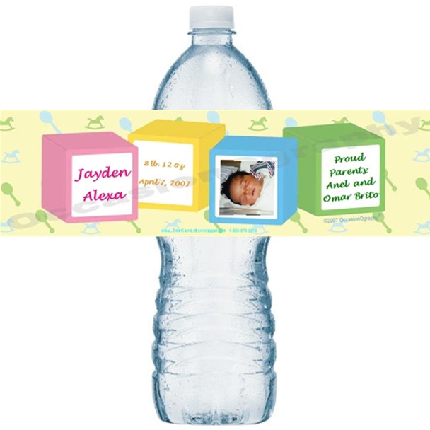 Baby Blocks Water Bottle Labels