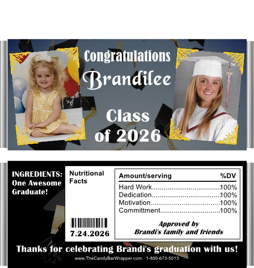 Graduation Candy Wrappers with Photo