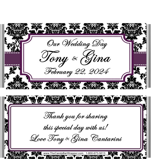 Damask Candy Bar Wrappers