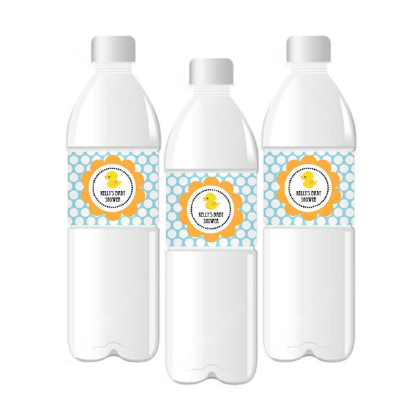Rubber Ducky Personalized Water Bottle Labels