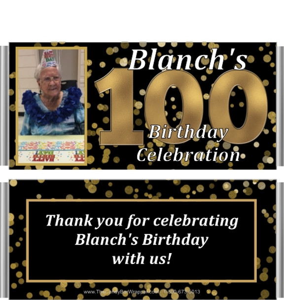 100th Birthday Candy Bar Wrappers