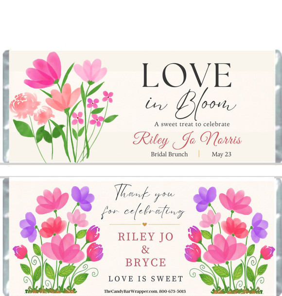 Love in Bloom Bridal Shower Candy Wrappers
