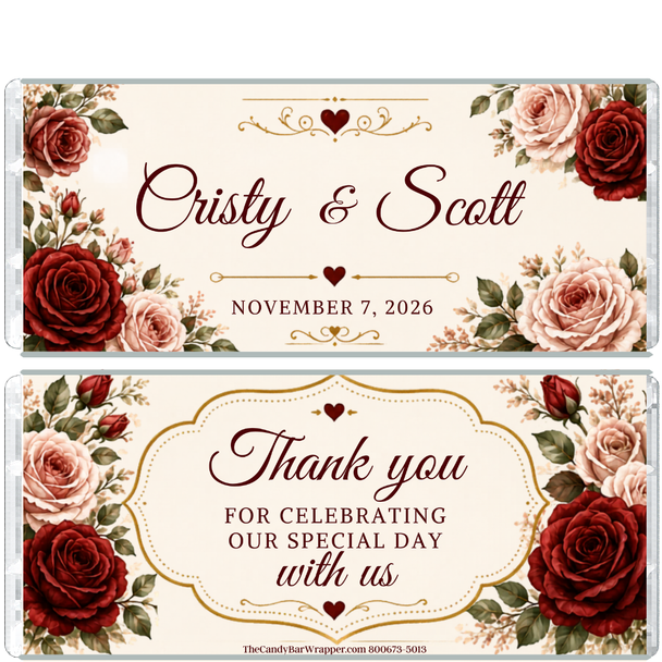 Roses Wedding Candy Wrappers