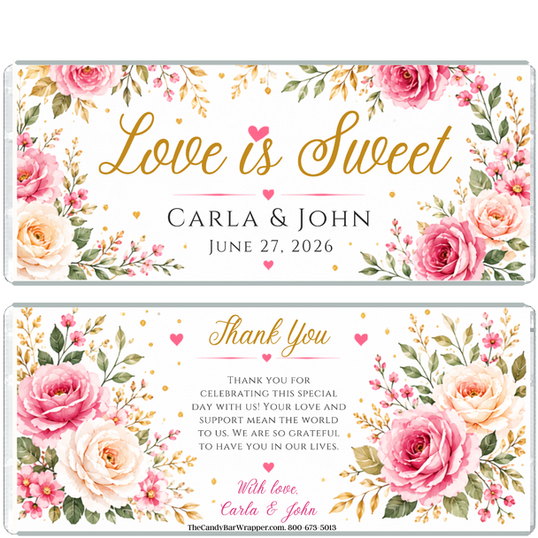 Love is Sweet Wedding Candy Wrappers