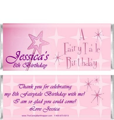 Pink Princess Candy Bar Wrappers