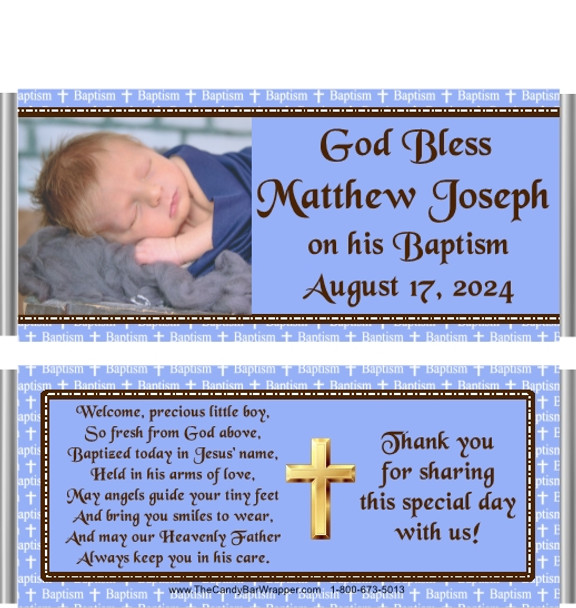 Baptism Blue Boy Candy Wrappers