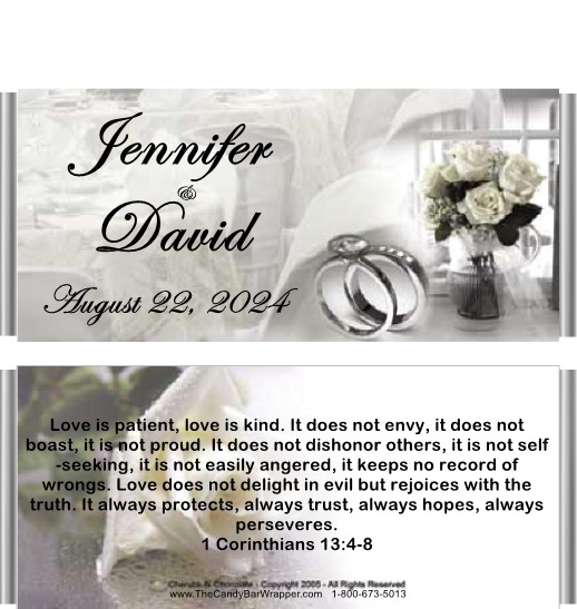 Wedding Sophistication Candy Wrapper no Nutritional Label
