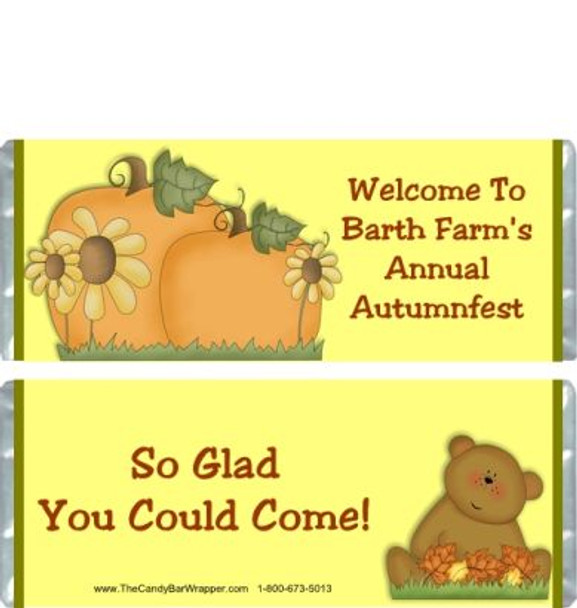 Autumn Bear Candy Bar Wrappers