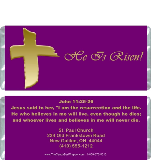 Gold Cross Easter Candy Wrappers Sample
