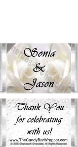 White Roses Color Wrapper Mini White Roses Candy Wrappers | The Candy Bar Wrapper