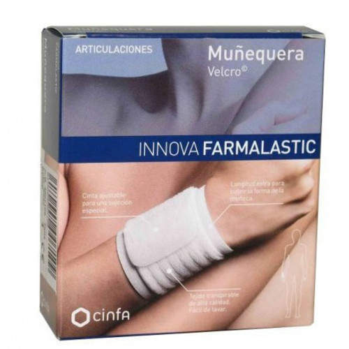 Muñequera farmalastic innova velcro color blanco pqña/mediana