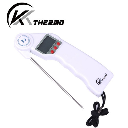 E-57-WO Kt Thermo Instant Read Digital Thermometer, Super Fast Meat Thermometer with Digital LCD, Long Folding Probe for Cooking BBQ Grill Steakchicken