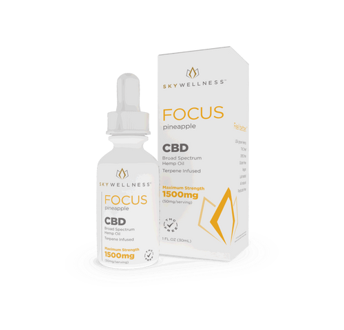 Sky Wellness CBD Focus Oil Drops 1500mg Pineapple