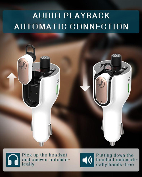 Bluetooth 5.0 Car Wireless FM Transmitter Adapter 2USB PD Charger AUX Hands-Free FAST CHARGER
