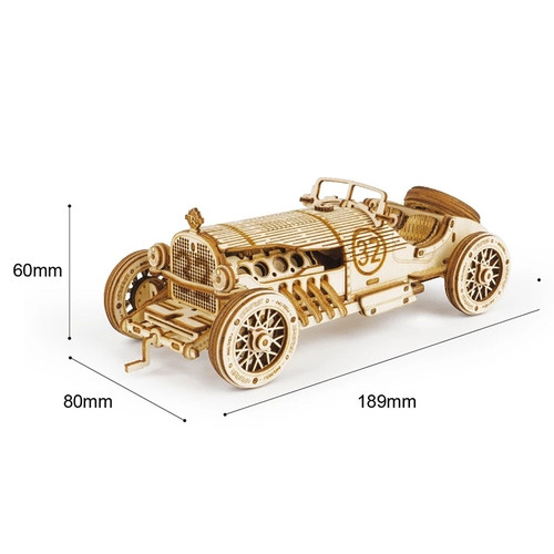 Robotime ROKR Grand Prix Car 3D Wooden Puzzle Game Assemble Racing Car Model Toys for Children Christmas Gifts MC401 Dropship