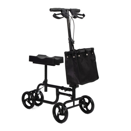 Dual Braking System Steerable Leg Walker Folding Scooter With Bag