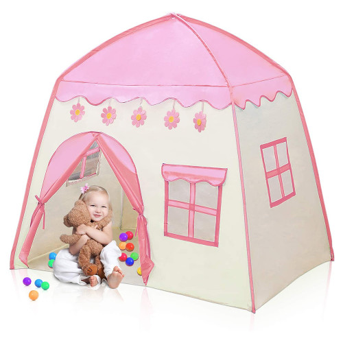 Kids Play Tent Princess Playhouse Pink Castle Play Tent RT