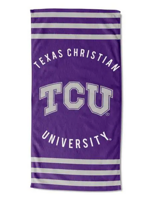 TCU OFFICIAL Collegiate "Stripes" Beach Towel
