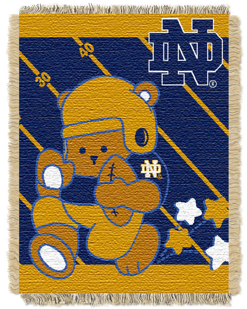 Notre Dame OFFICIAL Collegiate "Half Court" Baby Woven Jacquard Throw