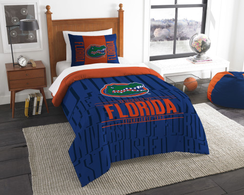 Florida OFFICIAL Collegiate "Modern Take" Twin Comforter & Sham Set