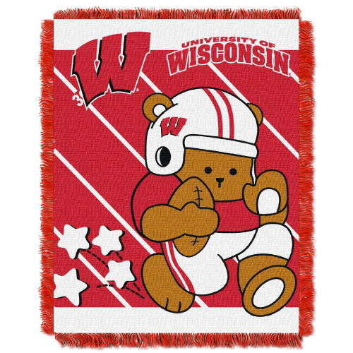Wisconsin OFFICIAL Collegiate "Half Court" Baby Woven Jacquard Throw