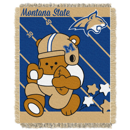 Montana State OFFICIAL Collegiate "Half Court" Baby Woven Jacquard Throw