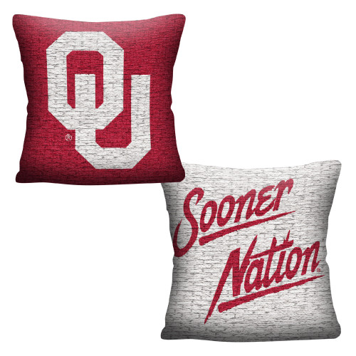 Oklahoma OFFICIAL NCAA "Invert" Woven Pillow