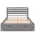 Queen Size Platform Bed with Drawers, Gray