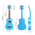 Soprano Ukulele 21 inch Mahogany Mini Kids Guitar Hawaiian ukelele Instrument Kit ukalalee for Beginner Adults Kids Starter(Light Blue)