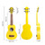 Soprano Ukulele 21 inch Mahogany Mini Kids Guitar Hawaiian ukelele Instrument Kit ukalalee for Beginner Adults Kids Starter(Yellow)