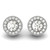 14k White Gold Round Diamond Halo Milgrain Border Earrings (3/4 cttw)