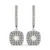 14k White Gold Double Halo Cushion Outer Shaped Diamond Earrings (3/4 cttw)