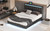 Queen Size Floating Bed Frame with LED Lights and USB Charging,Modern Upholstered Platform LED Bed Frame