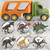 Car Truck Toy for 3/4/5/6 Years Old Boys and Girls, Dinosaur Transport Truck Including T-Rex, Pterodactyl, Brachiosaurus, for Boys & Girls RT