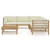 6 Piece Garden Lounge Set with Cream White Cushions Bamboo