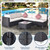 Outdoor Garden Patio Furniture 7-Piece PE Rattan Wicker Sectional Cushioned Sofa Sets with 2 Pillows and Coffee Table