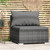 Patio Middle Sofa with Cushions Gray Poly Rattan