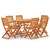 7 Piece Folding Outdoor Dining Set Solid Eucalyptus Wood