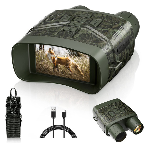 Night Vision Goggles - 4K Night Vision Binoculars For Adults; Camouflage 3'' Large Screen Binoculars Can Save Photo And Video With Rechargeable Lithium Battery