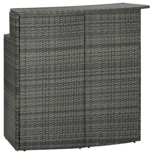 Garden Bar Table Gray 47.2"x21.7"x43.3" Poly Rattan