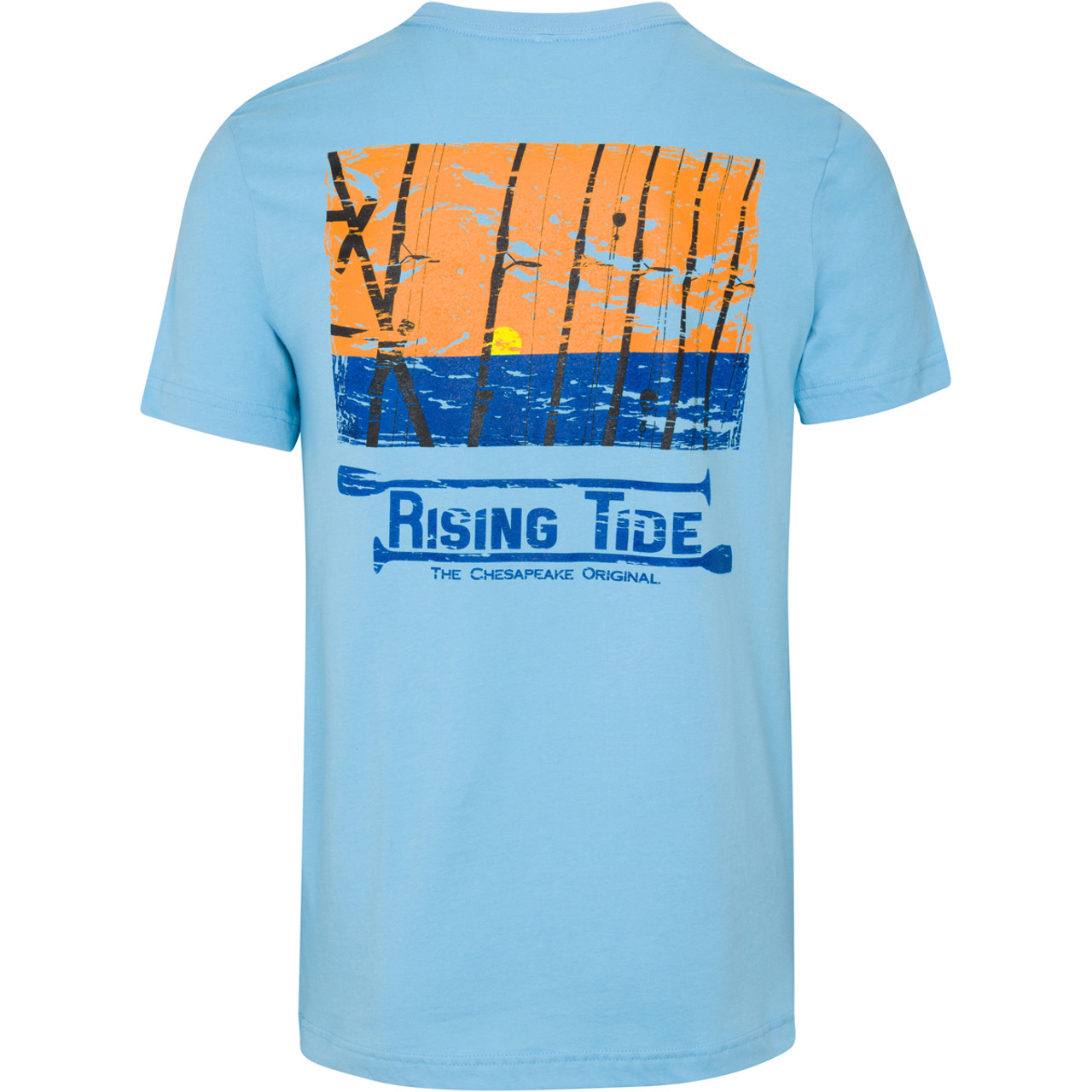 Rising Tide Fishing Rod Tee - Ocean Blue - Chesapeake Bay Outfitters