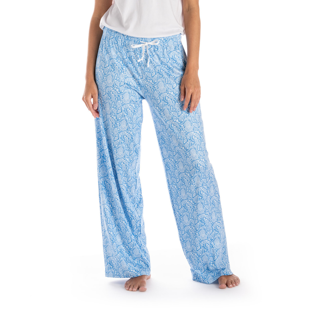  Chamllymers Women's Cotton Pajama Pants Comfy Stretch Pj Bottoms  Pants Sleep Lounge Long Pant Light blue M : Clothing, Shoes & Jewelry