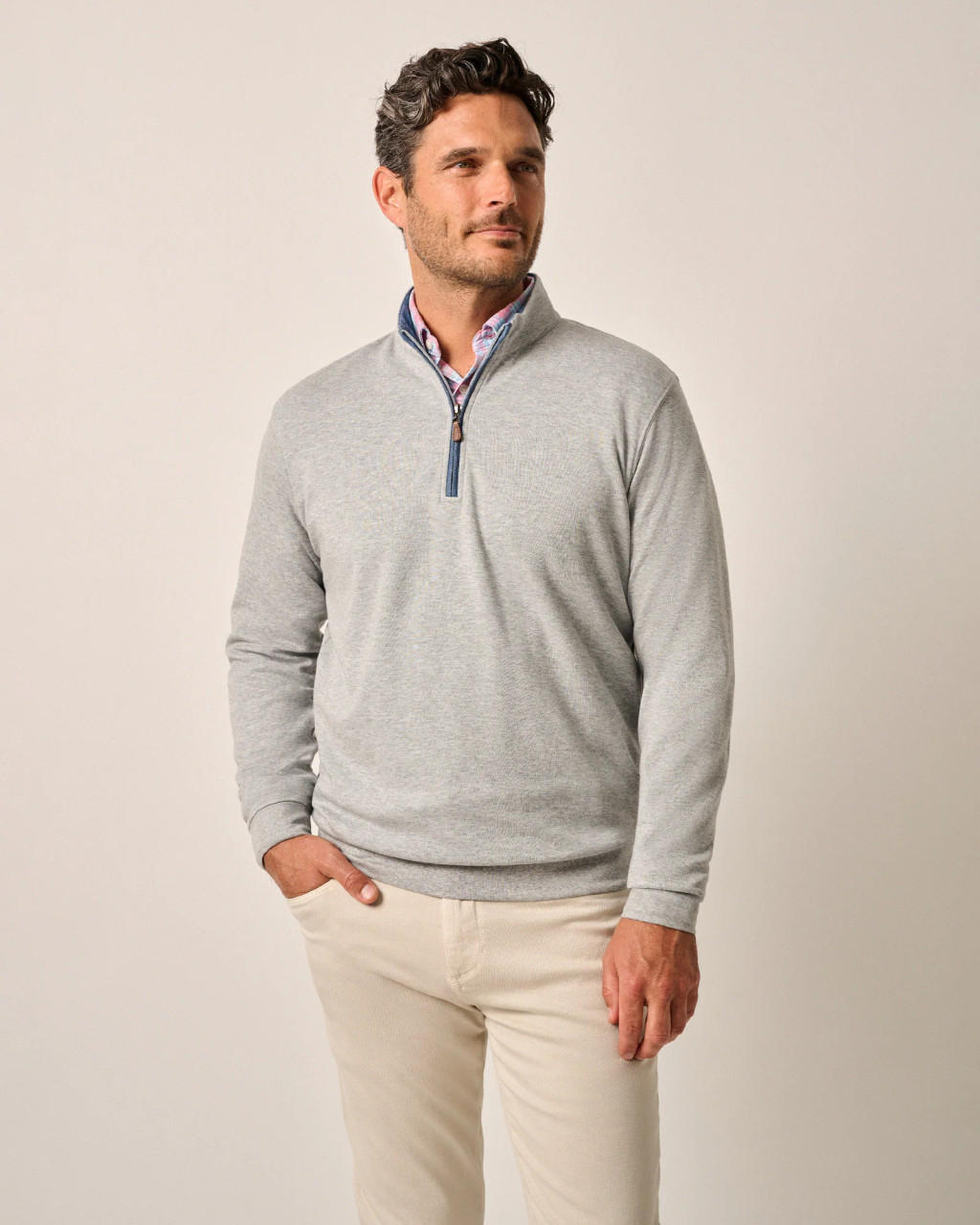 Sully 1/4 Zip Light Grey - Chesapeake Bay Outfitters
