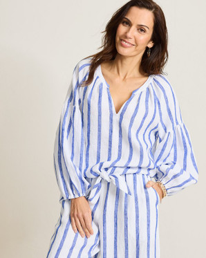 Coastalina LS Tie Front Top