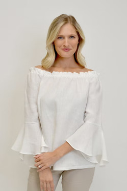 Carmen Linen Shirt-White