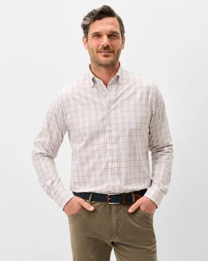 Everyday Performance Button Down Shirt - Sandlewood Pane: White