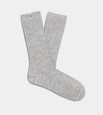 Rib-Knit Slouchy Crew Sock - Seal