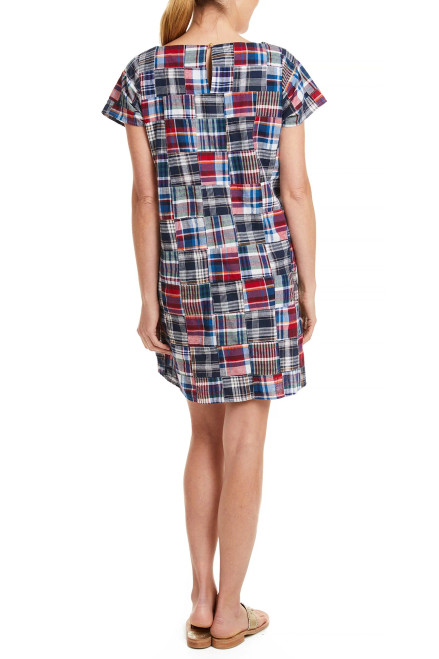 linen madras dress ICHI ANTIQUITES Linen Voile Madras Dress